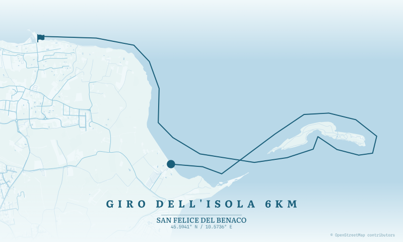 Mappa percorso Giro dell'Isola del Garda da 6 km